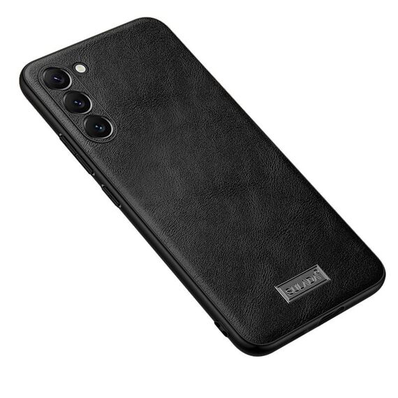 Per Samsung Galaxy S23+ 5G SULADA TPU antiurto + custodia in pelle fatta a mano (nero)