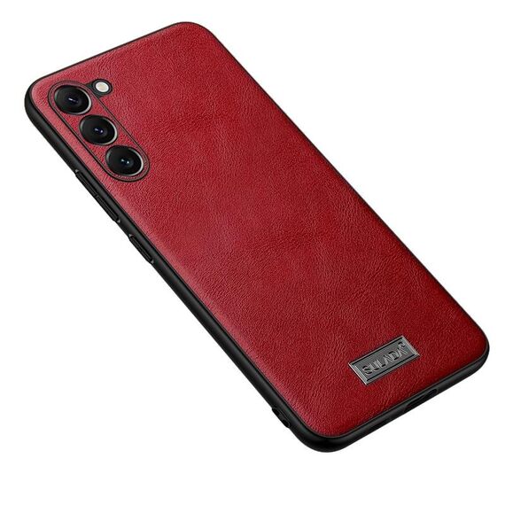 Per Samsung Galaxy S23+ 5G SULADA TPU antiurto + custodia per telefono in pelle fatta a mano (rosso)
