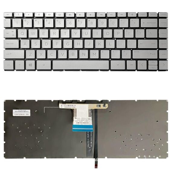 Tastiera versione USA con retroilluminazione per HP Pavilion x360 14-CE 14-DH 14-cd 14m-cd 14t-cd 14-CE000 L47854-171 (argento)