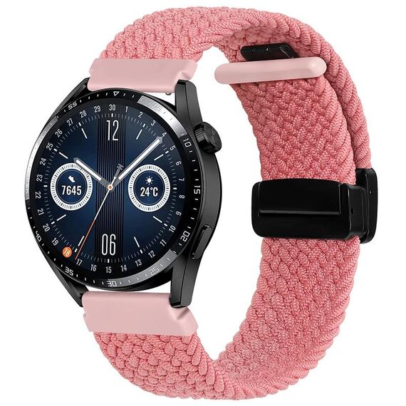Per Garmin VivoMove Trend / Luxe / Style Cinturino per orologio in tessuto con chiusura magnetica da 20 mm (rosa)