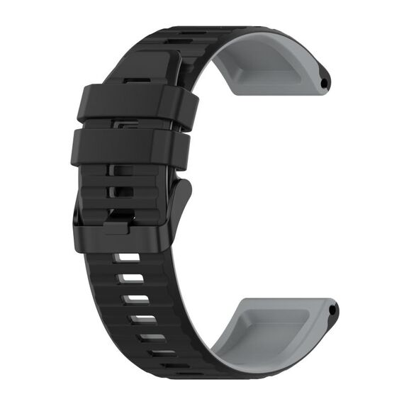 Per Garmin Fenix 7 Pro 47mm Cinturino sportivo in silicone con colori misti (nero + grigio)