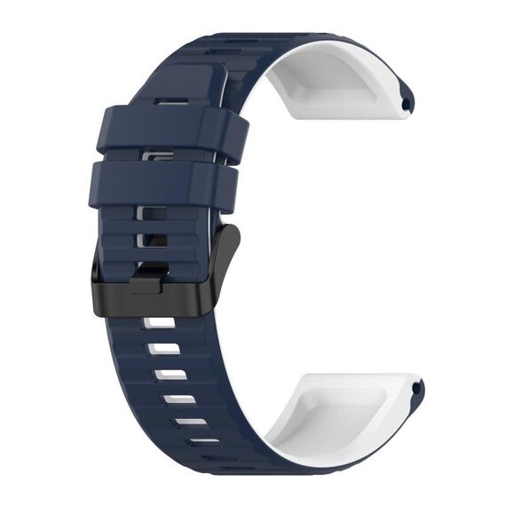 Per Garmin Fenix 7 Pro 47mm Cinturino sportivo in silicone colorato con miscelazione (blu + bianco)