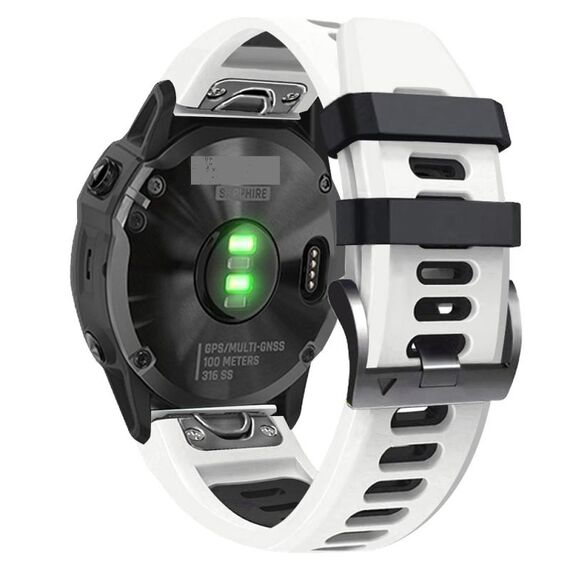 Per Garmin Fenix 7 Pro 51mm Cinturino sportivo in silicone bicolore (bianco + nero)