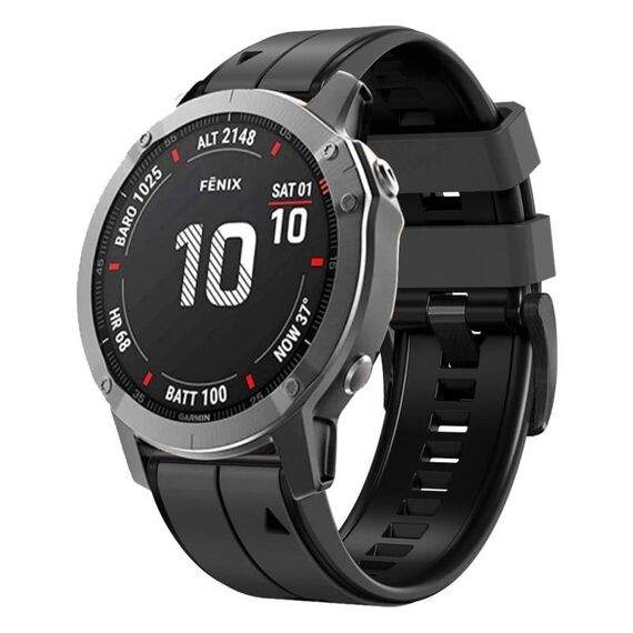 Per Garmin Fenix 7 Pro 47mm Cinturino sportivo in silicone bicolore (cenere di carbonio + nero)