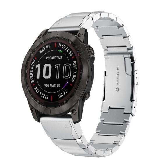 Per Garmin Instinct 2X Solar Tortoise Shell cinturino in acciaio inossidabile (Sliver)