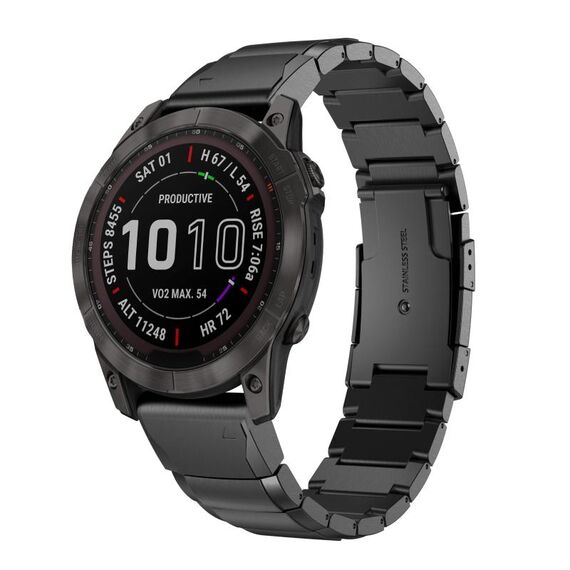 Per Garmin Epix Pro 51mm Cinturino in acciaio inossidabile con guscio di tartaruga (nero)