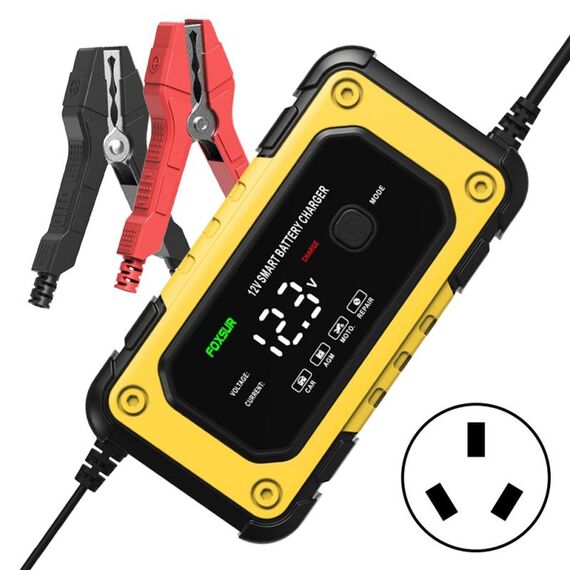 Caricabatteria intelligente per auto / moto FOXSUR FBC1206E 6A 12V (spina AU)
