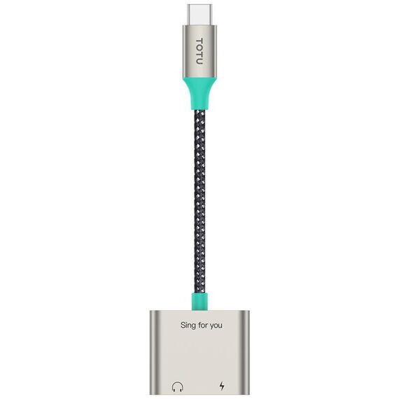 Adattatore audio TOTU AD-6 da USB-C/tipo-C a doppio USB-C/tipo-C