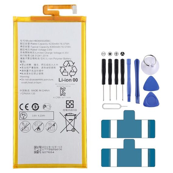 Sostituzione batteria HB3665D2EBC 4360mAh per Huawei Ascend P8 Max DAV-703L DAV-713L