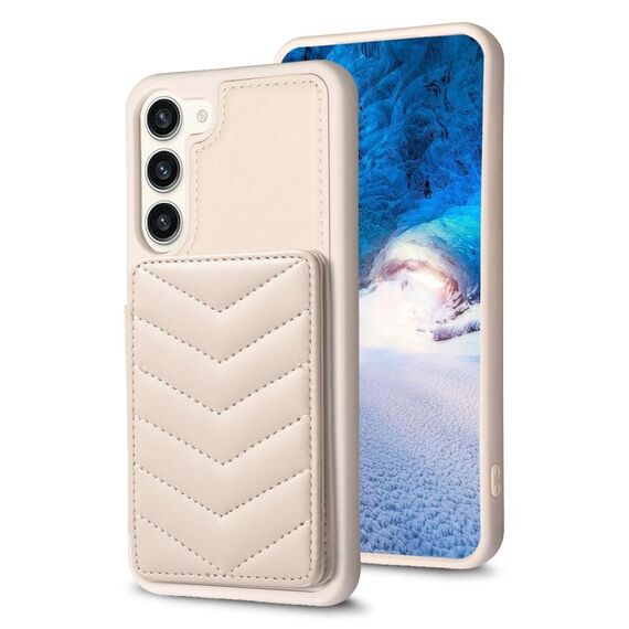 Per Samsung Galaxy S23+ 5G BF26 Custodia per cellulare con motivo a onde (beige)