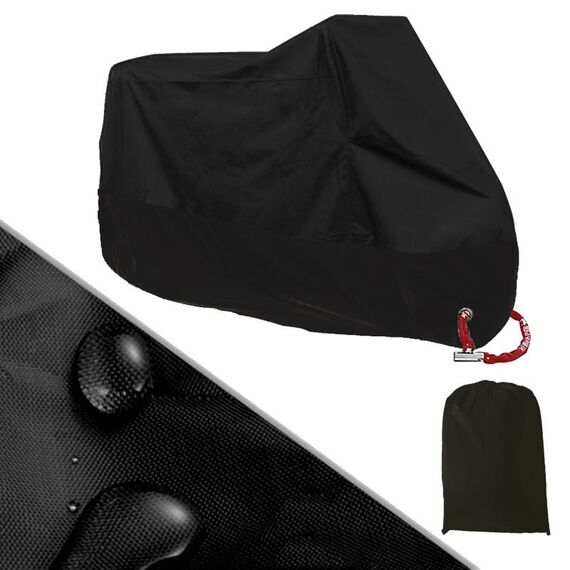 190T Coperture antipioggia per moto Coperture antipolvere antipolvere antipioggia resistenti ai raggi UV, taglia: XL (nero)