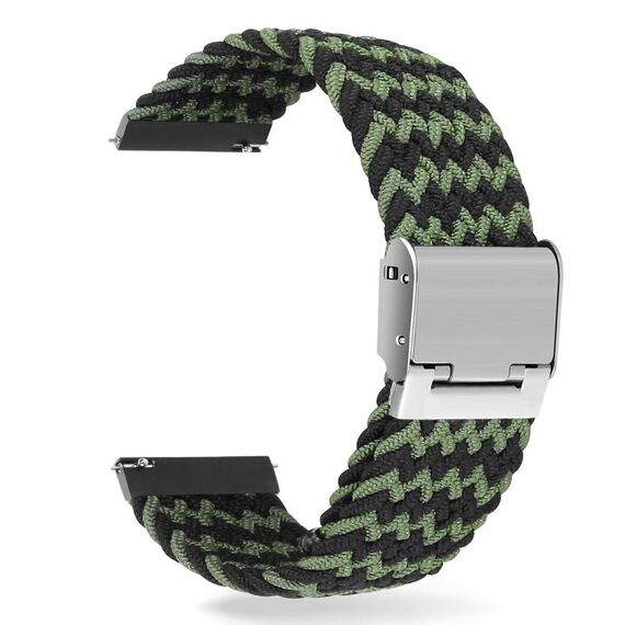 Per Huawei Watch 4/4 Pro cinturino in nylon intrecciato con fibbia in metallo (W nero verde)
