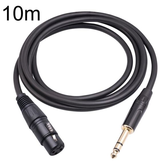 Cavo per microfono da 6,35 mm 1/4 TRS maschio a XLR femmina a 3 pin, lunghezza: 10 m