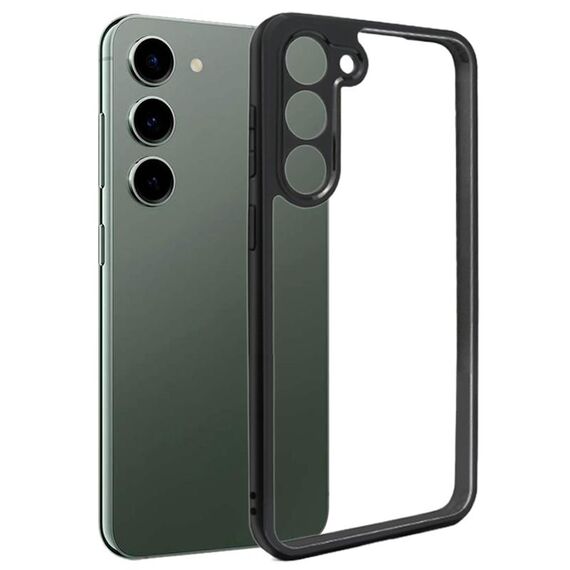 Per Samsung Galaxy S23 5G TPU smerigliato + custodia trasparente per PC (nero)