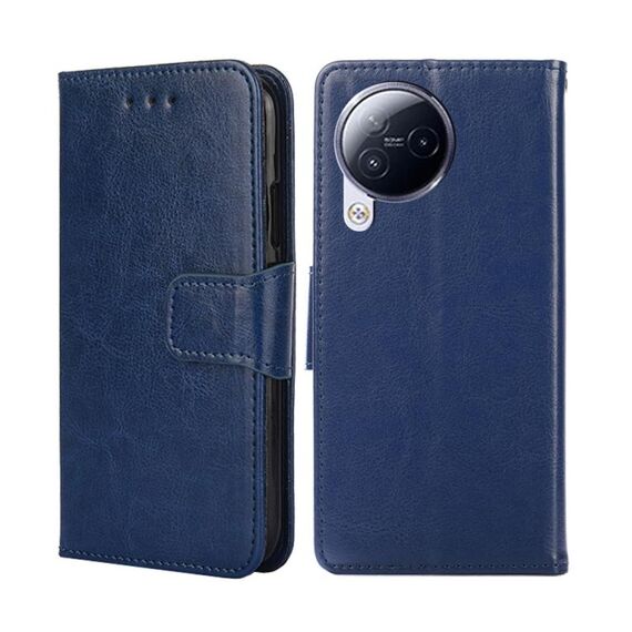Per Xiaomi Civi 3 5G Custodia in pelle con struttura in cristallo (blu reale)