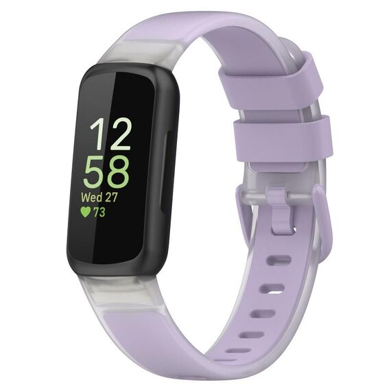 Per Fitbit Inspire 3 cinturino in silicone trasparente a due colori (viola)