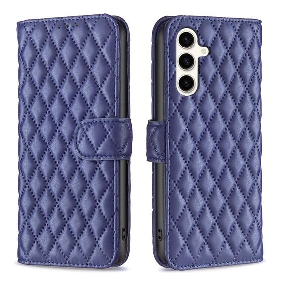 Per Samsung Galaxy S23 FE 5G Diamond Lattice Wallet Custodia per cellulare in pelle (blu)
