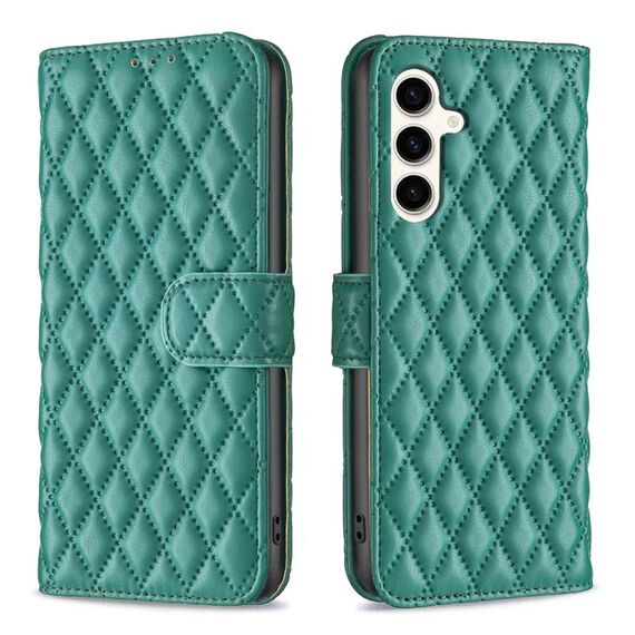 Per Samsung Galaxy S23 FE 5G Diamond Lattice Wallet Custodia per cellulare in pelle (verde)
