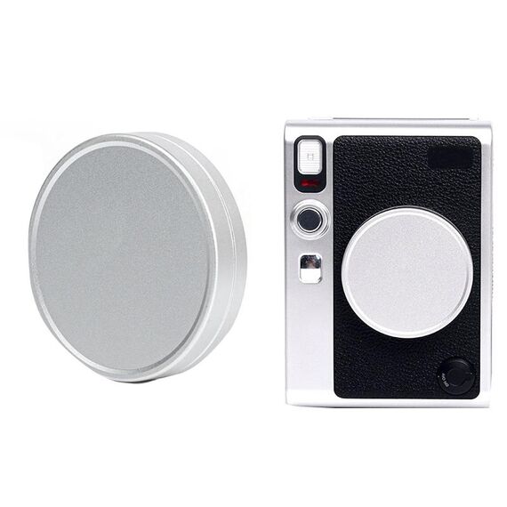 Per FUJIFILM Instax Mini EVO Copriobiettivo per fotocamera Coperchio protettivo in lega di alluminio (argento)