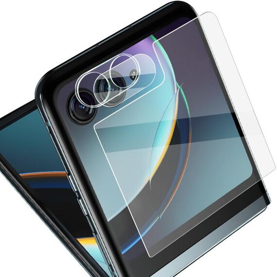 Per Motorola Moto Razr 40 Ultra 1 Imposta pellicola per obiettivo integrata imak + adesivo per schermo posteriore in vetro