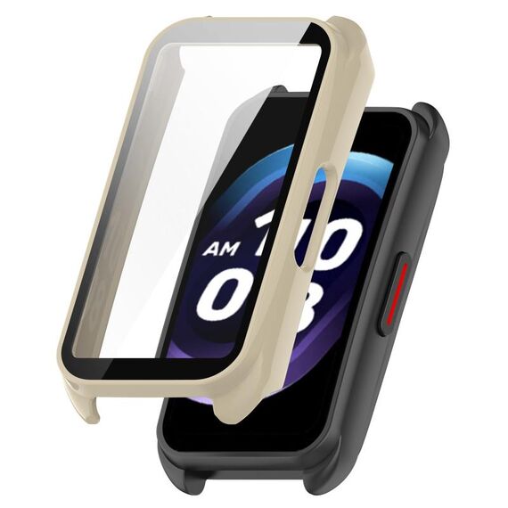 Per Keep Band B4 Custodia protettiva per orologio integrata con pellicola temperata per PC + (bianco avorio)