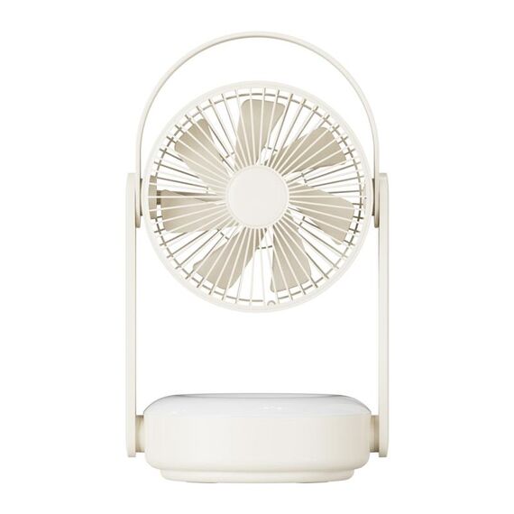 WT-F62 Ventola di raffreddamento ad aria per ricarica USB portatile da esterno con lampada da notte a LED (colore crema)