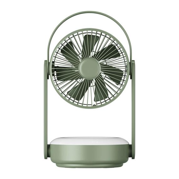 WT-F62 Ventola di raffreddamento dell'aria di ricarica USB portatile da esterno con lampada da notte a LED (verde militare)