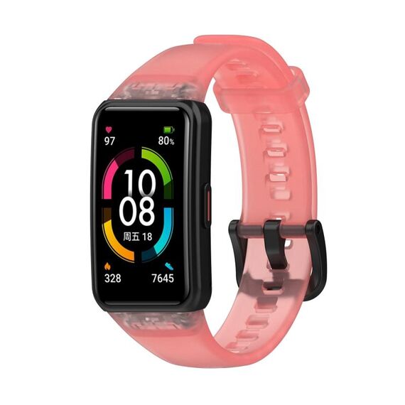 Per Honor Band 7 cinturino in TPU trasparente (rosso)