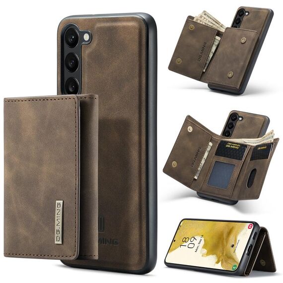Per Samsung Galaxy S23+ 5G DG.MING M1 Custodia per telefono a portafoglio multi-carta a 3 pieghe serie M1 (caffè)