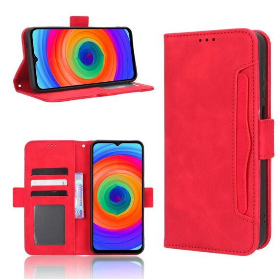 Per Ulefone Note 14 Skin Feel Calf Texture Slot per schede Custodia in pelle per telefono (rosso)