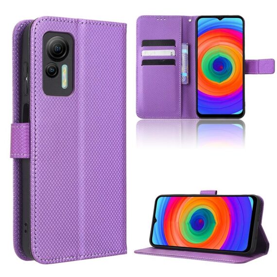 Per Ulefone Note 14 Custodia per cellulare in pelle Diamond Texture (viola)