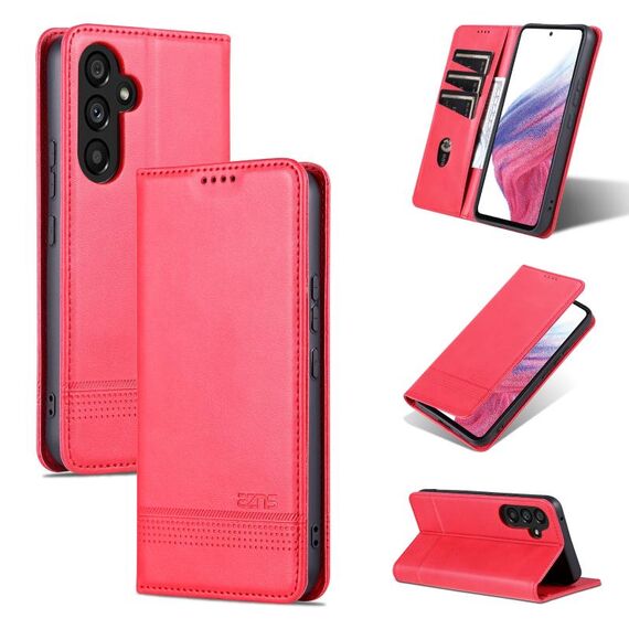 Per Samsung Galaxy S23 FE 5G AZNS Custodia per telefono in pelle a conchiglia con struttura in vitello magnetico (rosso)