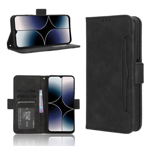 Per Ulefone Note 16 Pro Skin Feel Calf Texture Slot per schede Custodia in pelle per telefono (nero)