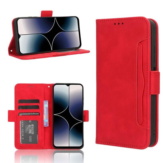 Per Ulefone Note 16 Pro Skin Feel Calf Texture Slot per schede Custodia in pelle per telefono (rosso)