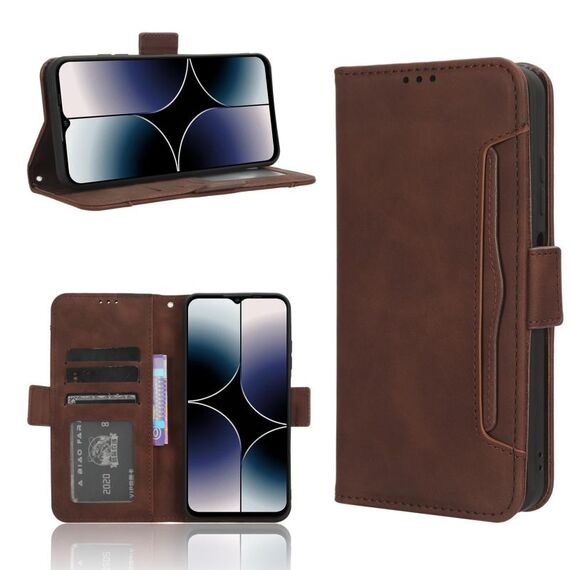 Custodia per cellulare in pelle per Ulefone Note 16 Pro Skin Feel Calf Texture Slot per schede (marrone)