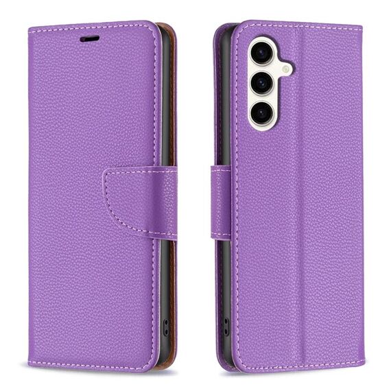 Per Samsung Galaxy S23 FE 5G Litchi Texture custodia in pelle a conchiglia in puro colore (viola)