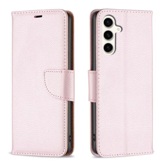 Per Samsung Galaxy S23 FE 5G Litchi Texture custodia in pelle a conchiglia in puro colore (oro rosa)