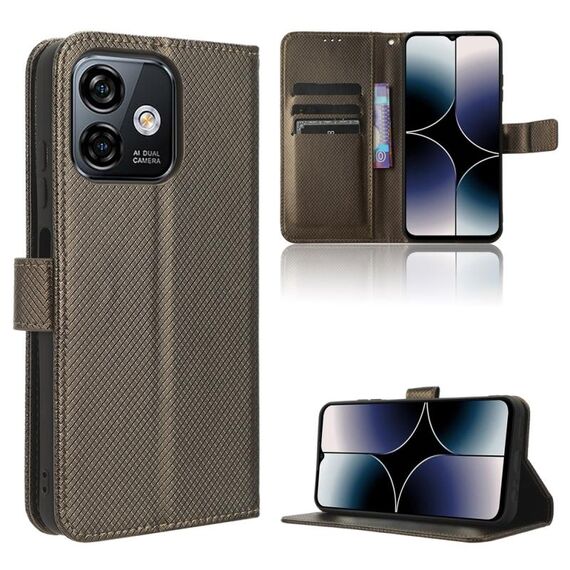 Per Ulefone Note 16 Pro Custodia per cellulare in pelle Diamond Texture (marrone)