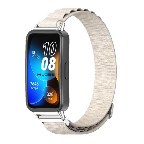Per cinturino in nylon traspirante Mijobs Huawei Band 8 (grigio + argento)
