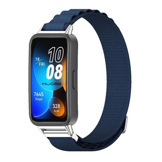 Per cinturino in nylon traspirante Mijobs Huawei Band 8 (blu notte + argento)
