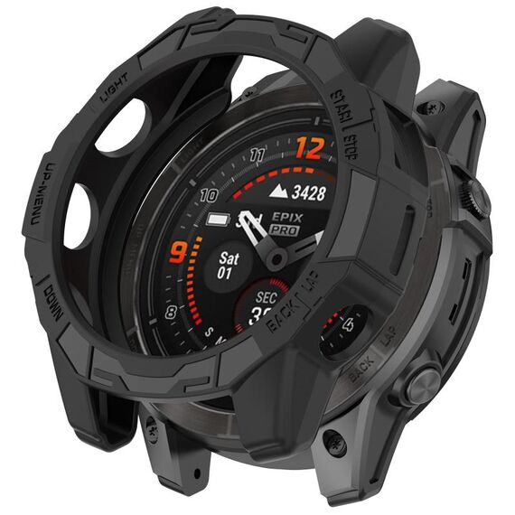 Per Garmin Epix Pro 42mm / Fenix 7S / 7S Pro Armored TPU Custodia protettiva per orologio semiavvolta (nero)