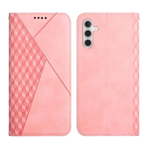 Custodia in pelle magnetica per Samsung Galaxy S23 FE 5G con giunzione a diamante (oro rosa)