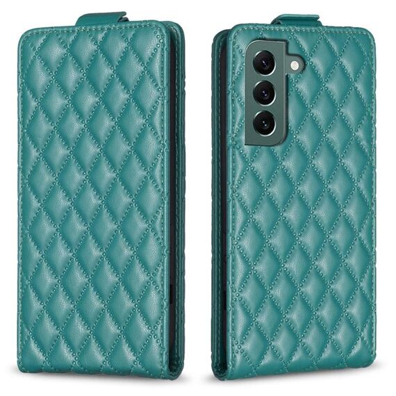 Per Samsung Galaxy S22 + 5G Diamond Lattice Custodia in pelle con vibrazione verticale (verde)