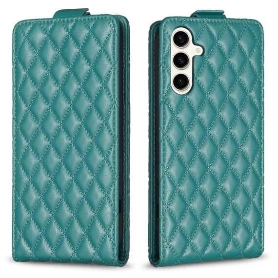 Per Samsung Galaxy S23 FE 5G Diamond Lattice Custodia in pelle con vibrazione verticale (verde)