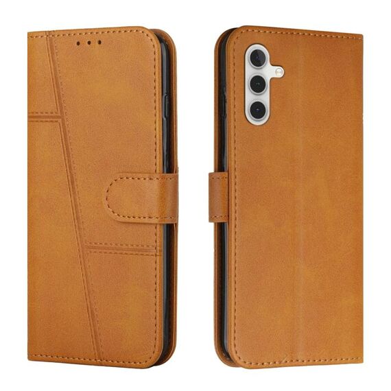 Per Samsung Galaxy S23 FE 5G Custodia per telefono in pelle con fibbia in vitello cucito (giallo)
