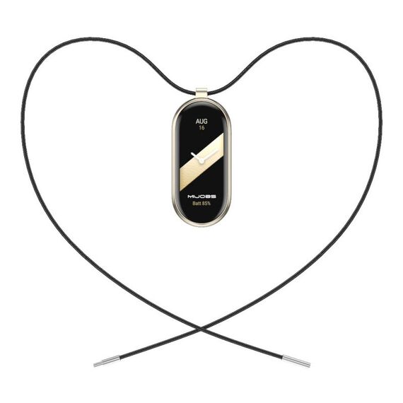 Per Mi Band 8 Mijobs Collana in corda di cera con fibbia in acciaio inossidabile (nero + oro chiaro)