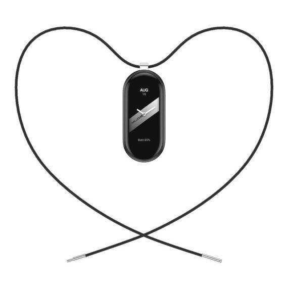 Per Mi Band 8 Mijobs Collana in corda di cera con fibbia in acciaio inossidabile (nero + argento)