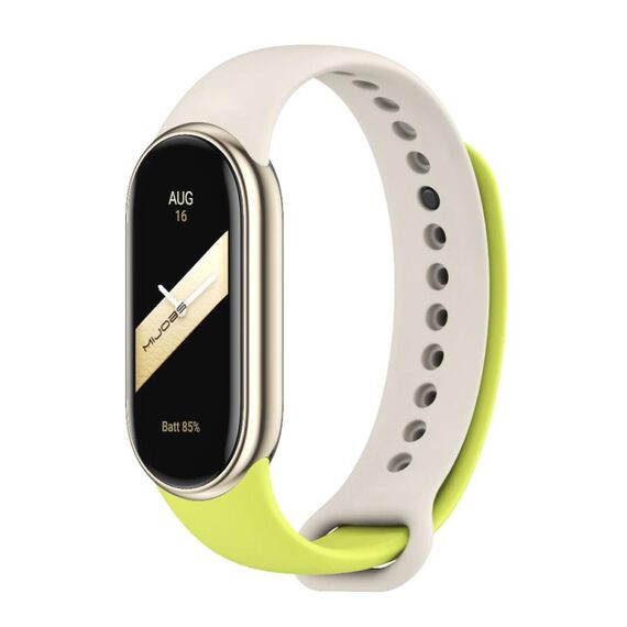 Per cinturino in silicone bicolore Mijobs Xiaomi Mi Band 8 (verde erba + grigio)