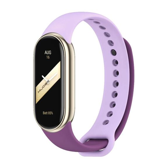 Per cinturino in silicone bicolore Mijobs Xiaomi Mi Band 8 (viola + taro viola)