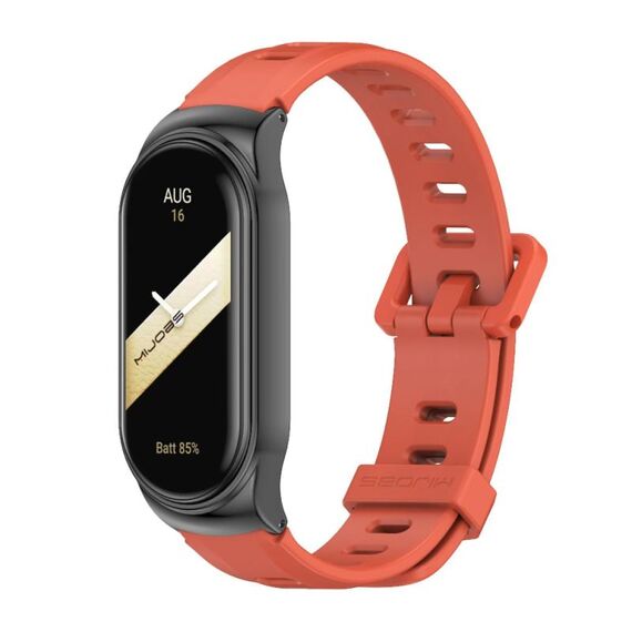 Per Xiaomi Mi Band 8 Mijobs CS Case Cinturino in silicone con foro piatto (arancione nero)